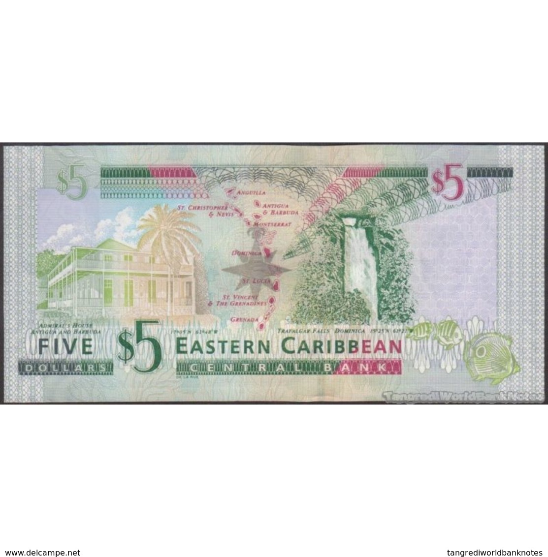 TWN - EAST CARIBBEAN STATES 47a - 5 Dollars 2008 Prefix AF UNC - Ostkaribik