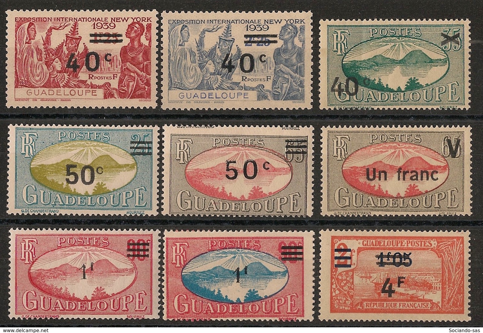 Guadeloupe - 1943-44 - N°Yv. 163 à 171 - Série Complète - Neuf GC ** / MNH / Postfrisch - Neufs