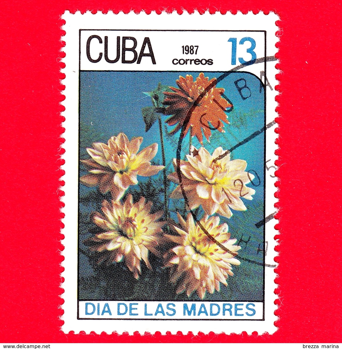 CUBA - 1987 - Festa Della Mamma - Fiori - Dalie - 13 - Nuovi