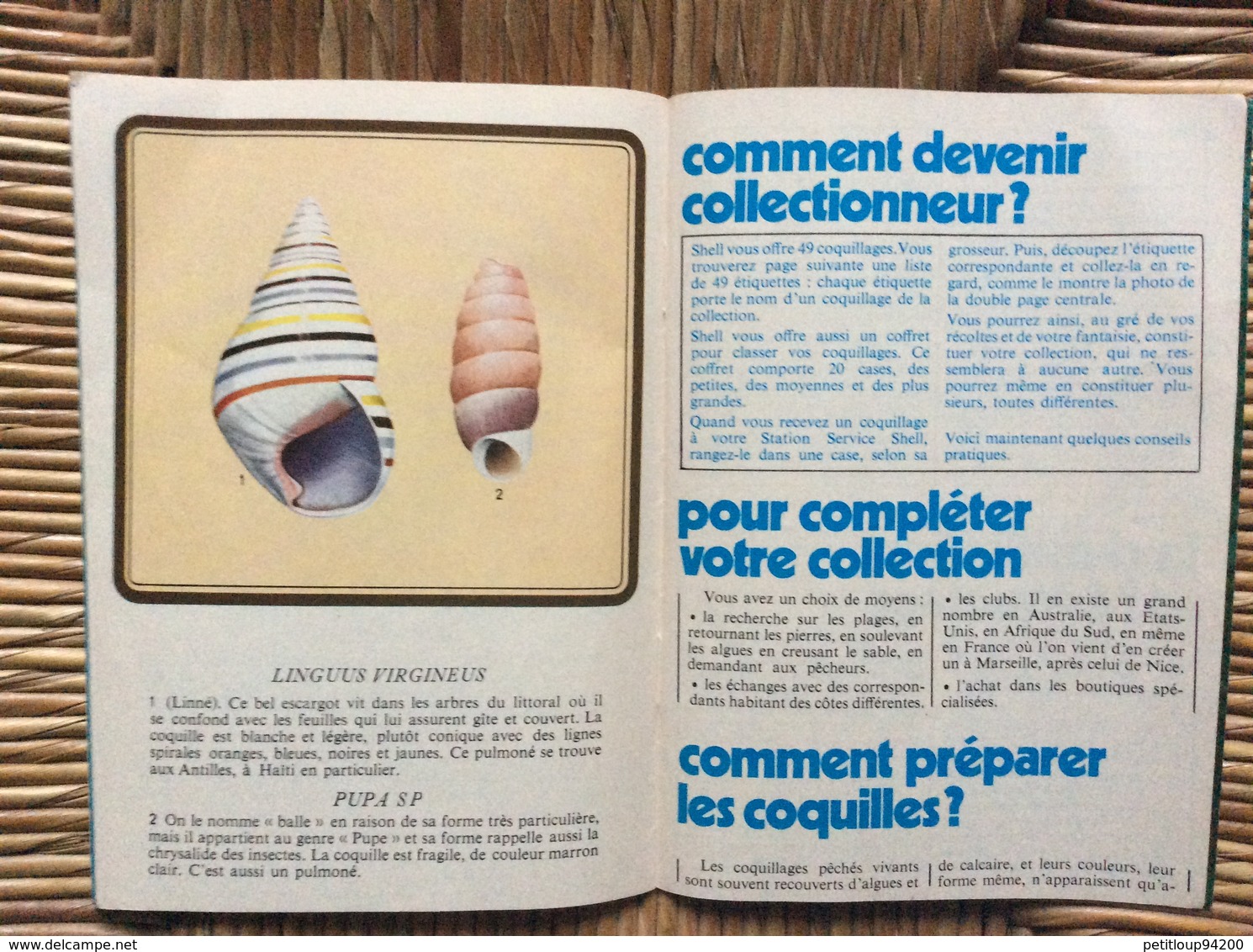 LIVRET PUBLICITAIRE  SHELL  Les Coquillages de Toutes les Mers du Monde