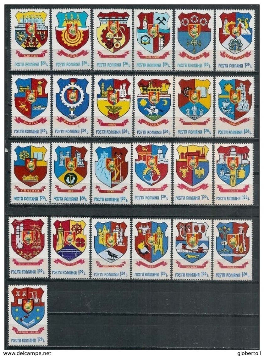 Romania/Roumanie: Stemmi Di Città, Armoiries Des Villes, Coats Of Arms Of Cities - Postzegels