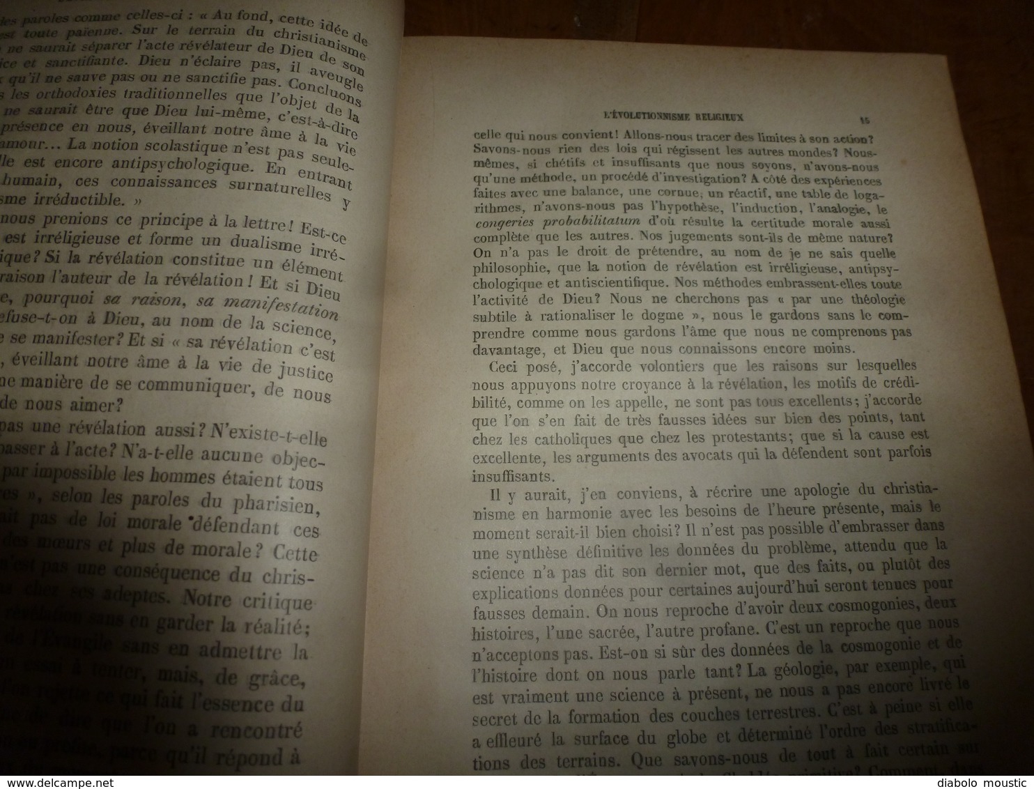 1897      L' ÉVOLUTIONNISME RELIGIEUX     à propos d'un ouvrage de A. Sabatier  (40 pages)