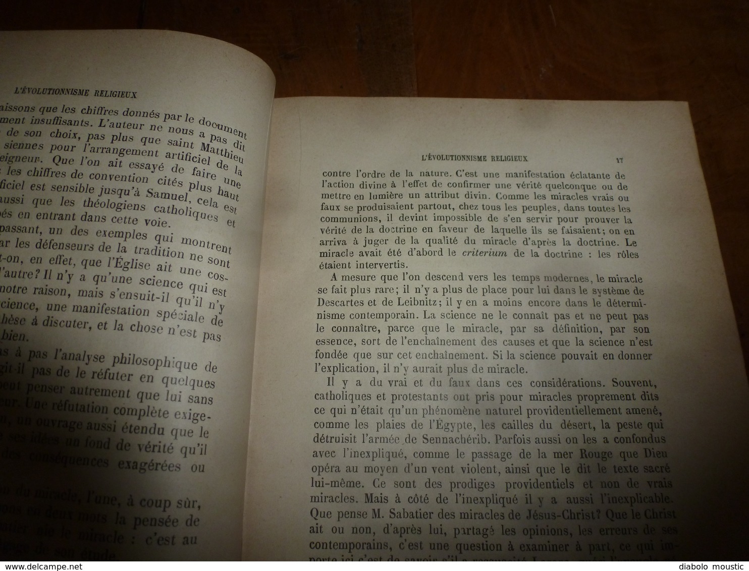 1897      L' ÉVOLUTIONNISME RELIGIEUX     à propos d'un ouvrage de A. Sabatier  (40 pages)