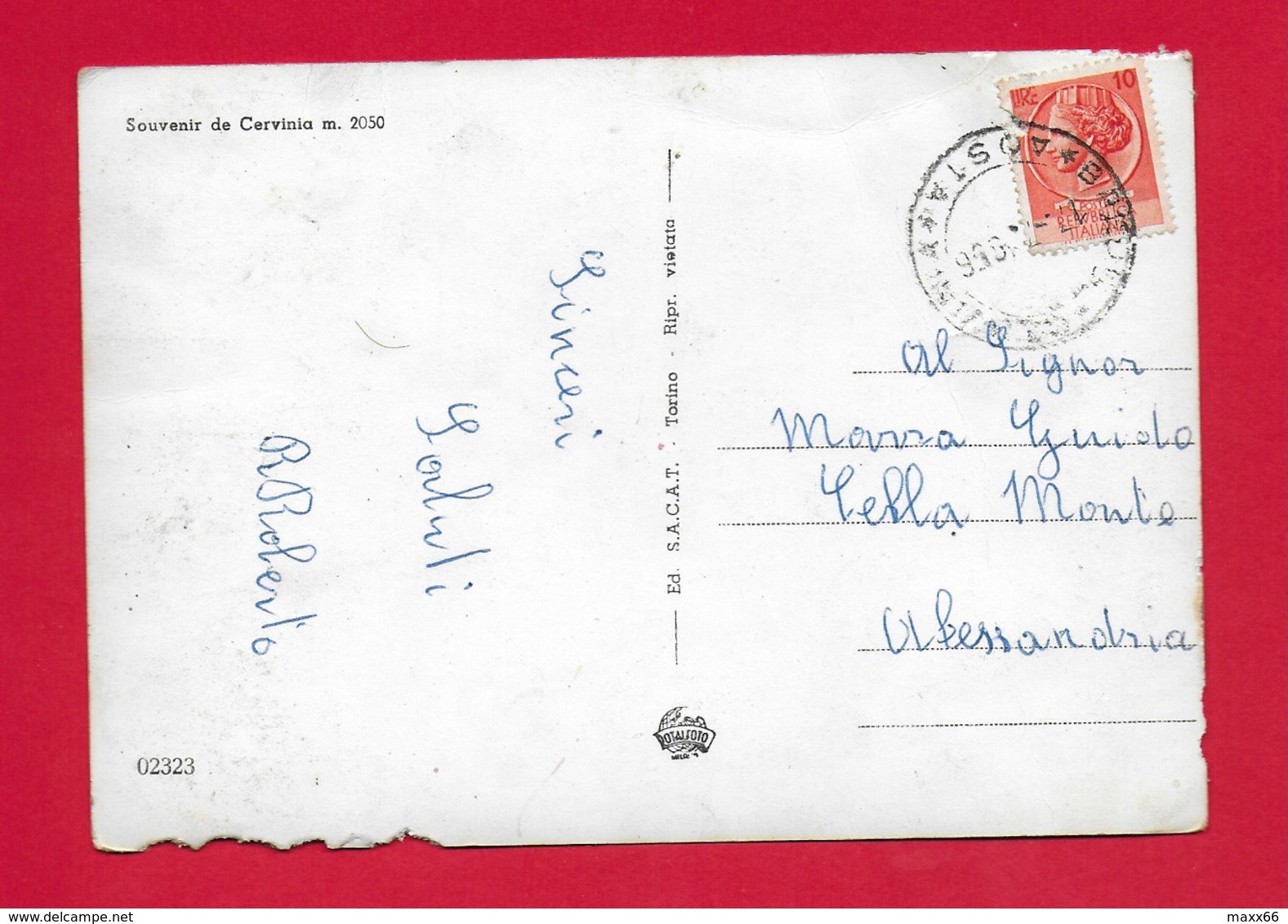 CARTOLINA VG ITALIA - Saluti Da CERVINIA (AO) - Vedutine Multivue - Pin Up Sugli Sci - 10 X 15 - ANN. 1956 - Saluti Da.../ Gruss Aus...