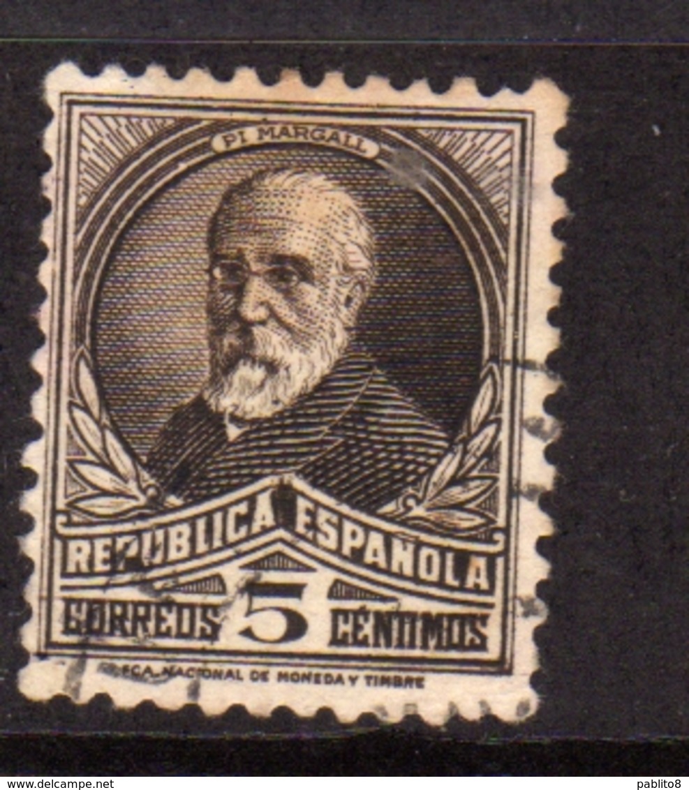 SPAIN ESPAÑA SPAGNA 1931 1932 FRANCISCO PI Y MARGALL CENT. 5c USATO USED OBLITERE' - Oblitérés