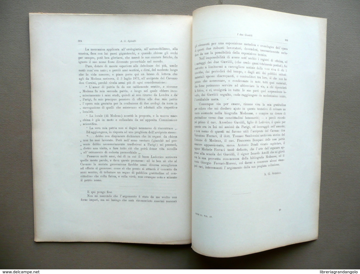 I Due Gavioli A. G. Spinelli Inventori Orologiai Organi Automi Modena 1901 - Non Classificati