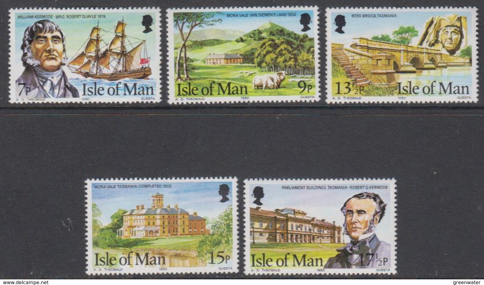 Isle Of Man 1980 Manx Pioneers / Kermode Family  5v  ** Mnh (42919M) - Man (Eiland)