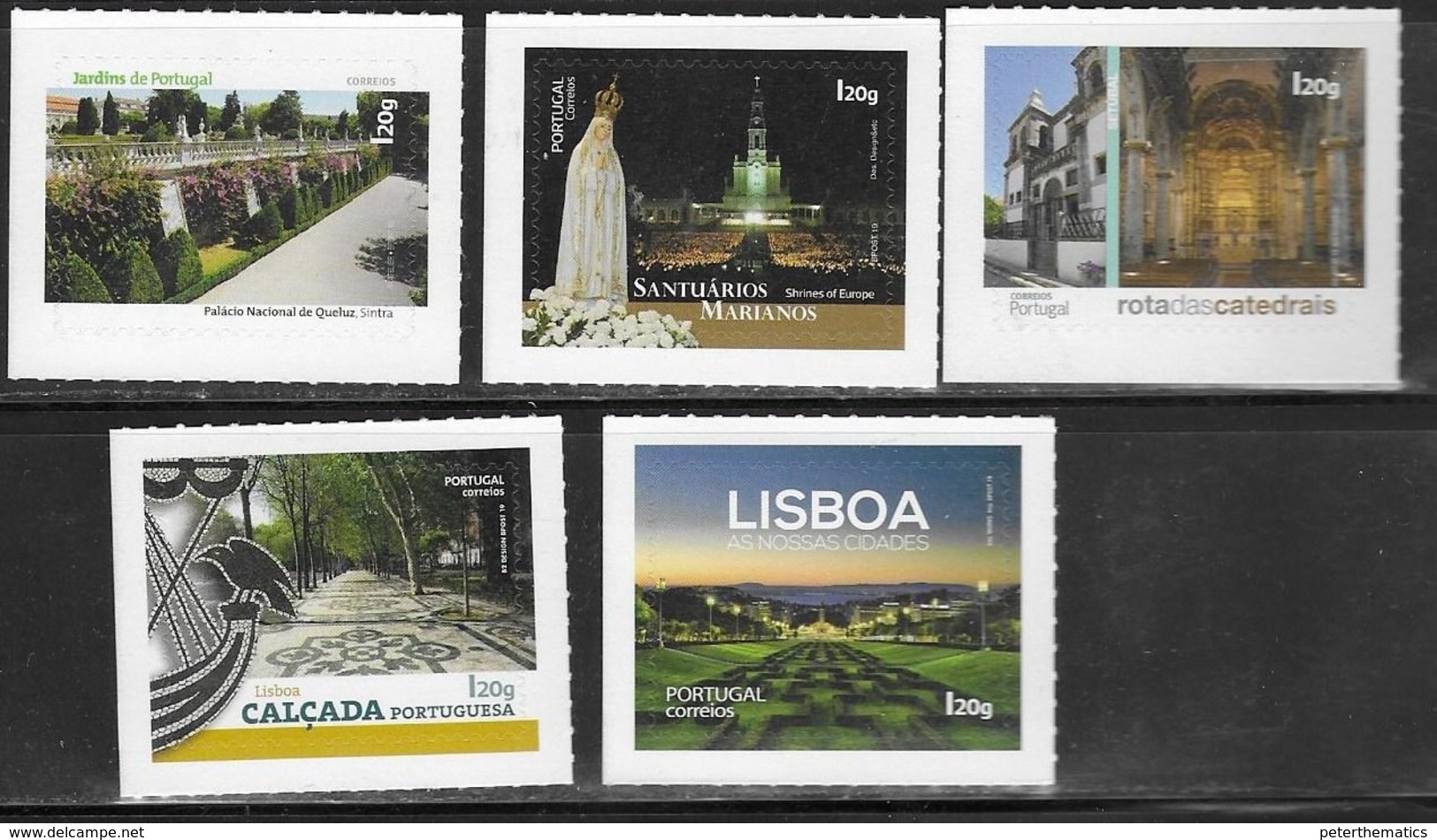 PORTUGAL, 2019, MNH, OUR CITIES, LISBON, CATHEDRALS, GARDENS, 5v, SA - Churches & Cathedrals