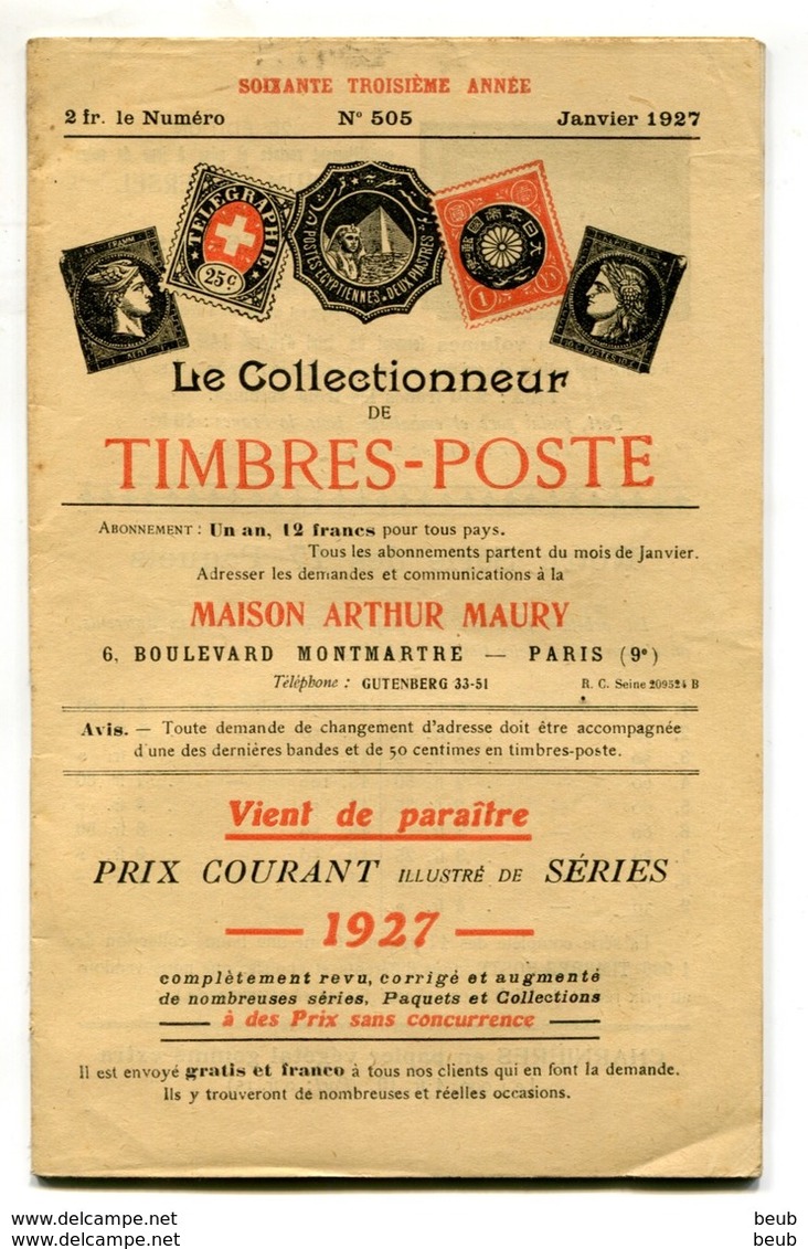 Le Collectionneur De Timbres-Poste De A. Maury - Années 1927/1933 (54 Fascicules) Du N° 505 Au N° 560 (sf 516 Et 559) - Français (jusque 1940)