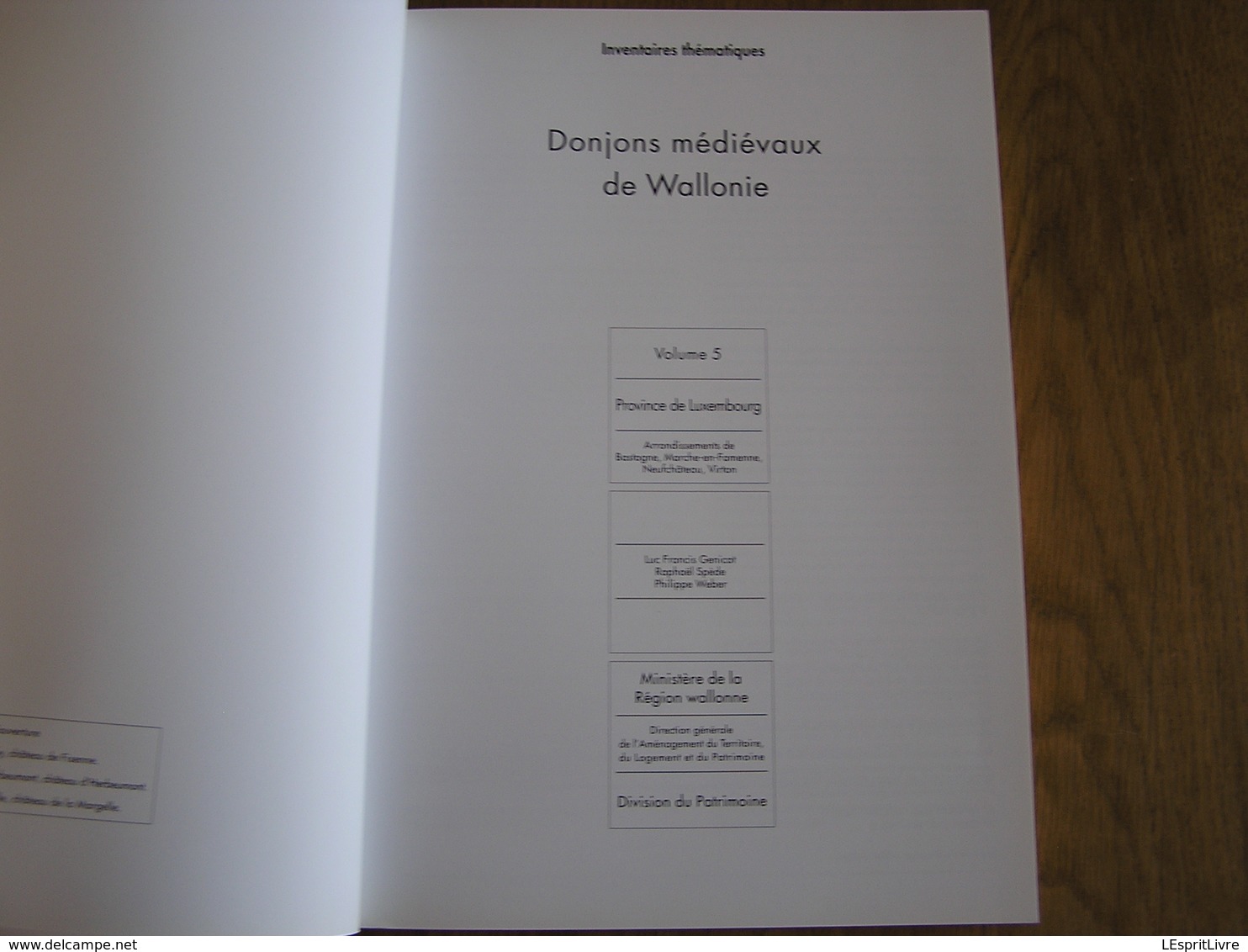 DONJONS MEDIEVAUX DE WALLONIE Vol 5 Luxembourg Régionalisme Bertrix Bouillon Wéris Etalle Chassepierre Neufchâteau Soy - Belgique