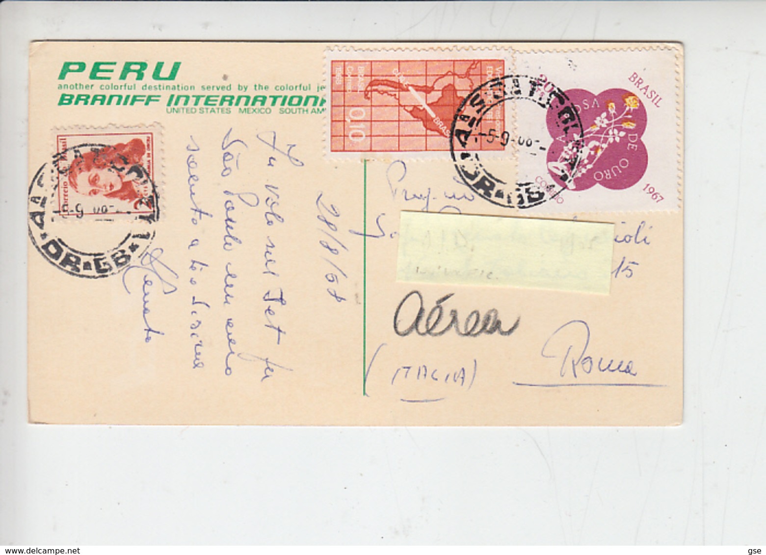 BRASILE  1968 - Yvert 829-864 (Rosa De Oro) - Storia Postale