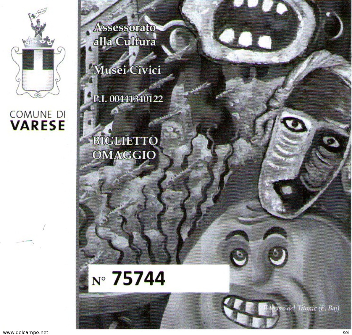 B 2562 - Biglietto D'ingresso, Musei Civici, Varese - Toegangskaarten