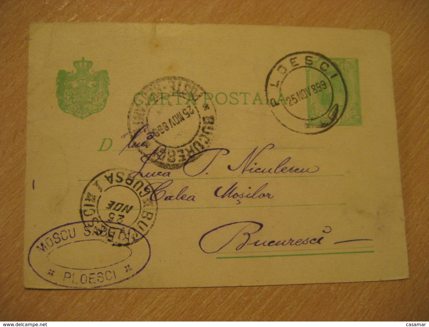 PLOESCI 1899 To Bucharest Cancel Postal Stationery Card ROMANIA - Briefe U. Dokumente