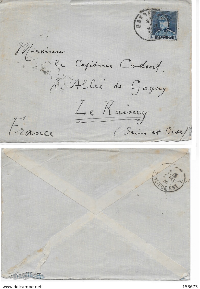 Lettre Belgique 1936 Cachet MARBEHAN Au Sujet Des Fusillés De ROSSIGNOL Et D'ARLON En Août 1914 - Otros & Sin Clasificación