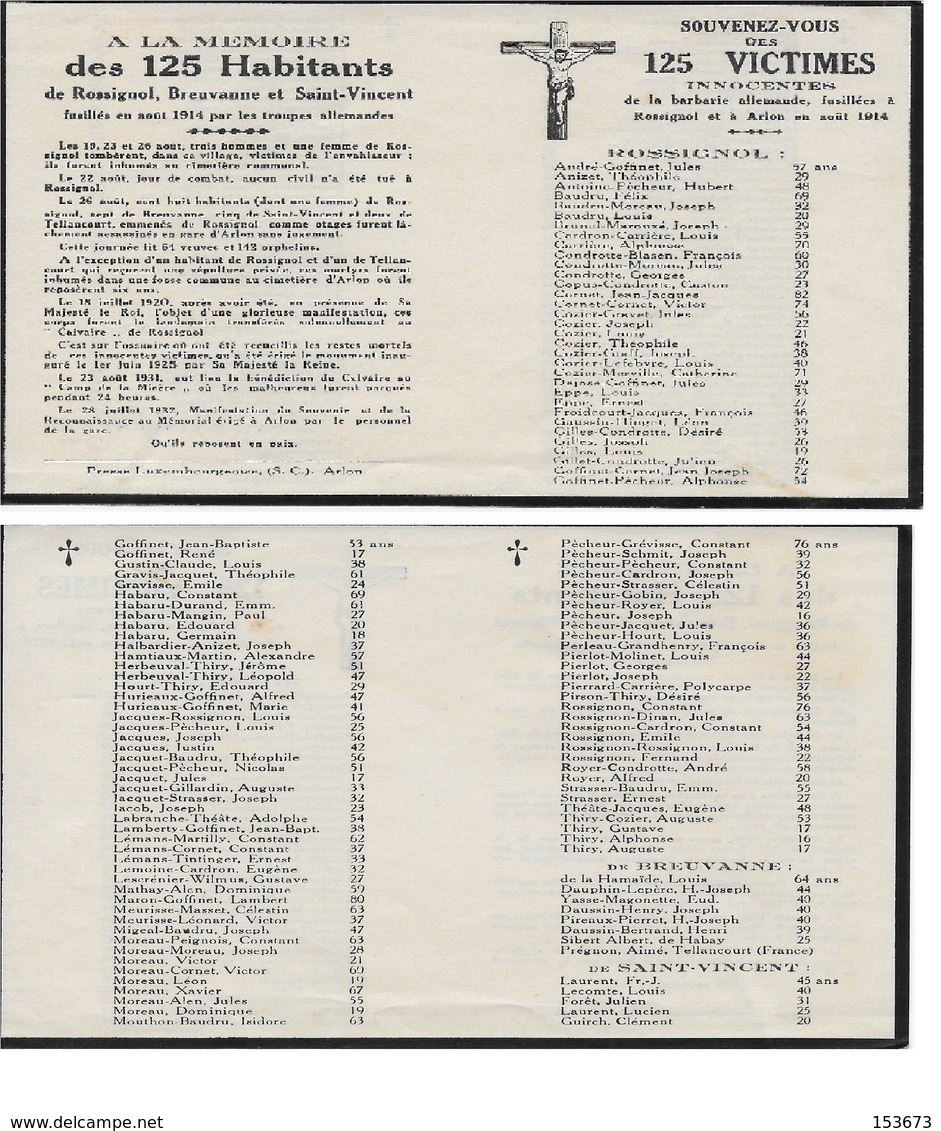 Lettre Belgique 1936 Cachet MARBEHAN Au Sujet Des Fusillés De ROSSIGNOL Et D'ARLON En Août 1914 - Otros & Sin Clasificación