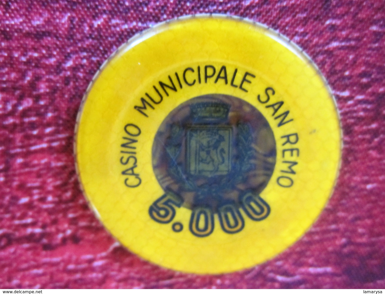 2 TOKEN JETONES-MUNICIPALE CASINO SAN-REMO-1000 E 5000 LIRES ITALIA ITALIE-2 JETONS Du CASINO MUNICIPAL SAN-REMO- - Casino