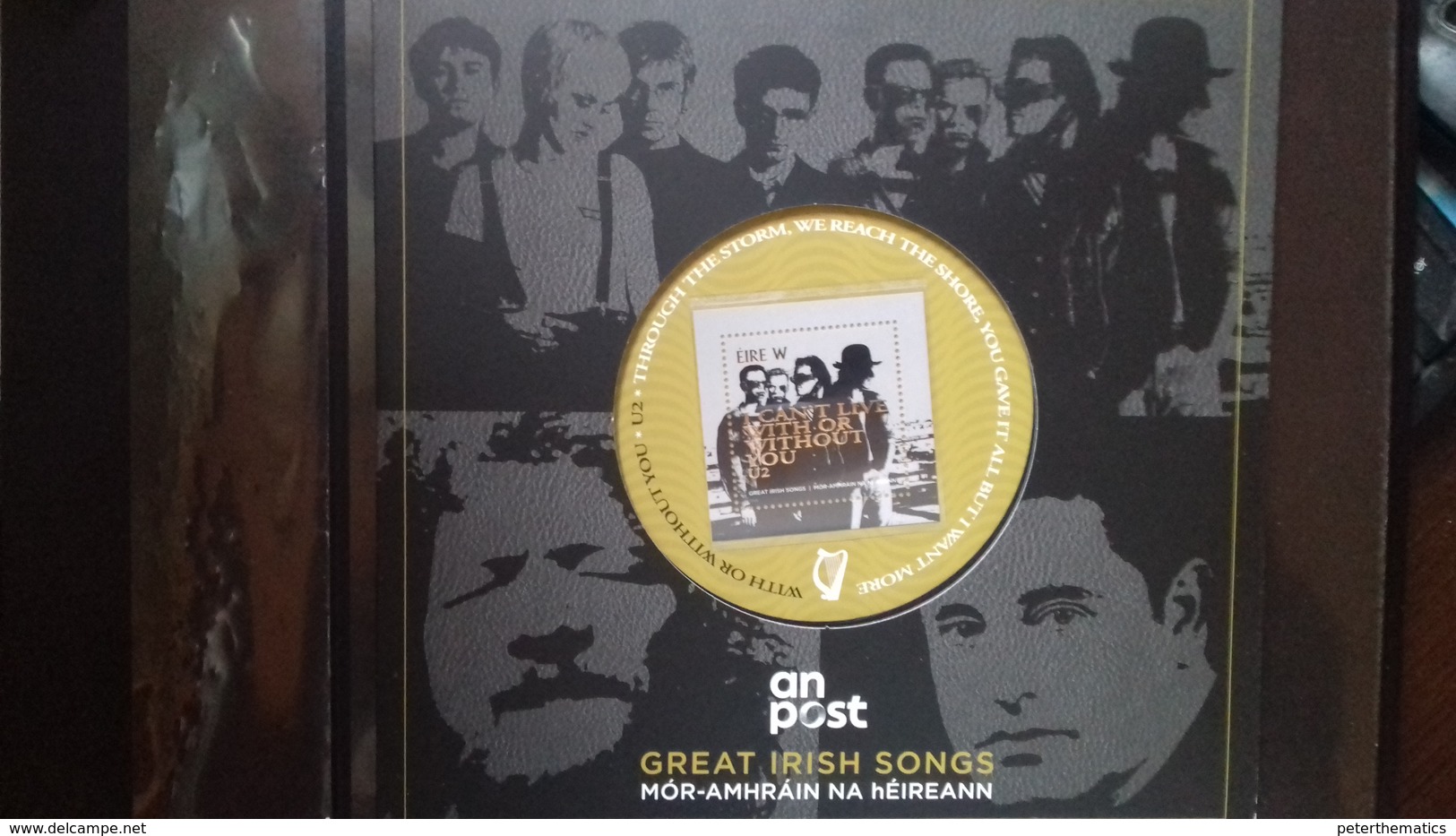 IRELAND, 2019, MNH, MUSIC, GREAT IRISH SONGS, U2, CRANBERRIES, LUKE KELLY, JOHN McCORMACK,4 SPECIAL SS IN LP SHAPED PACK - Music