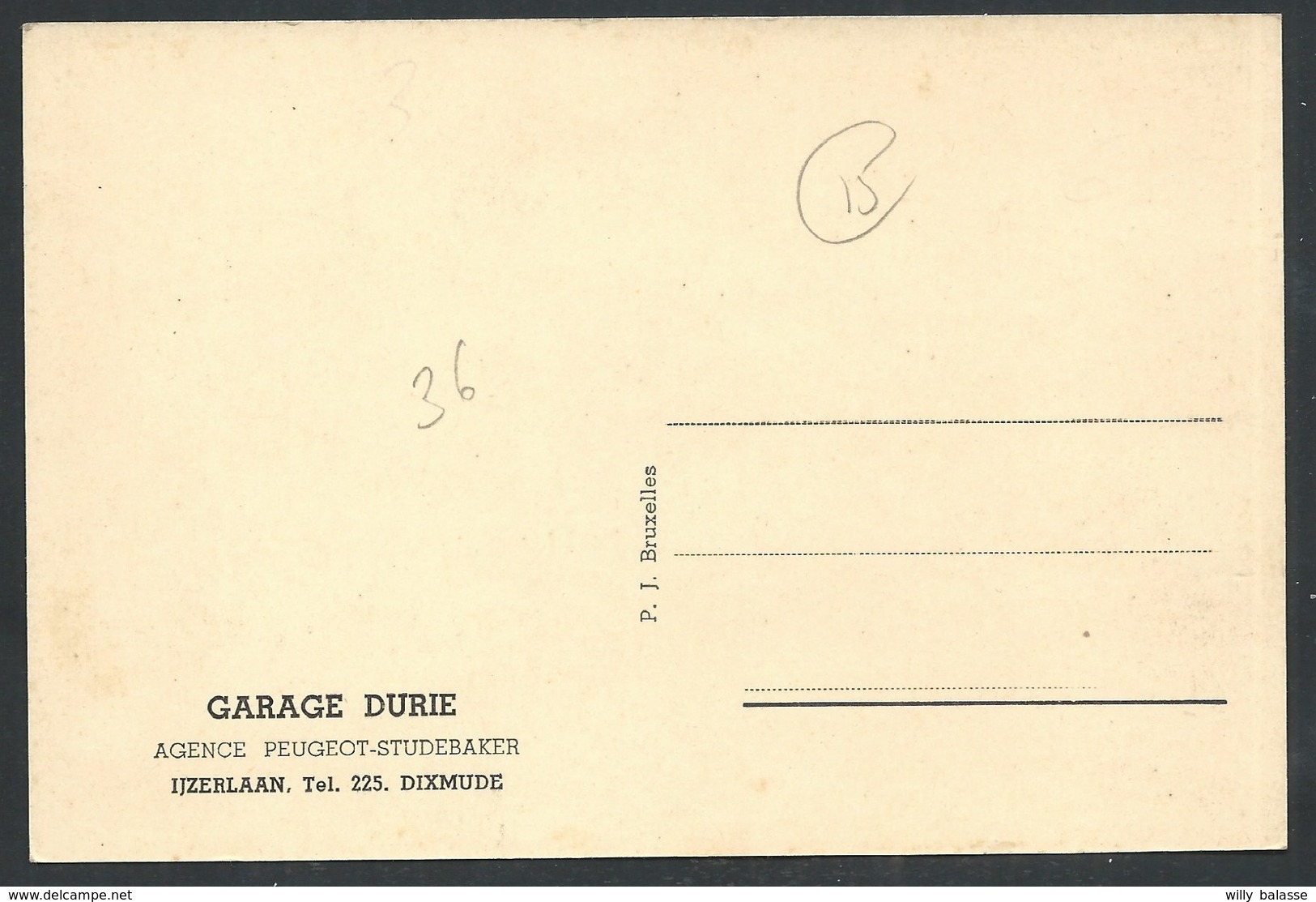 +++ CPA - Carte Publicitaire - Publicité GARAGE - Texaco - DIXMUDE - DIKSMUIDE - Ijzerlaan - Peugeot - Studebaker // - Diksmuide