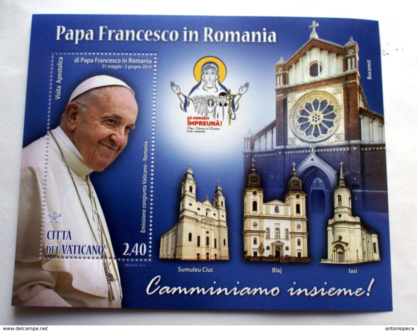 VATICAN 2019, VIAGGIO DI PAPA FRANCESCO IN ROMANIA ,MNH** JOINT EMISSION ROMANIA - Ongebruikt