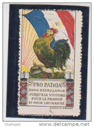 France WWI Orleans - Pro Patria (Spanish Text) Vignette Rooster Cinderella - Vignette Militari