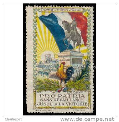 France WWI Orleans - Jeanne D'Arc - Red Cross Vignette Horse And Rooster Poster Stamp - Military Heritage