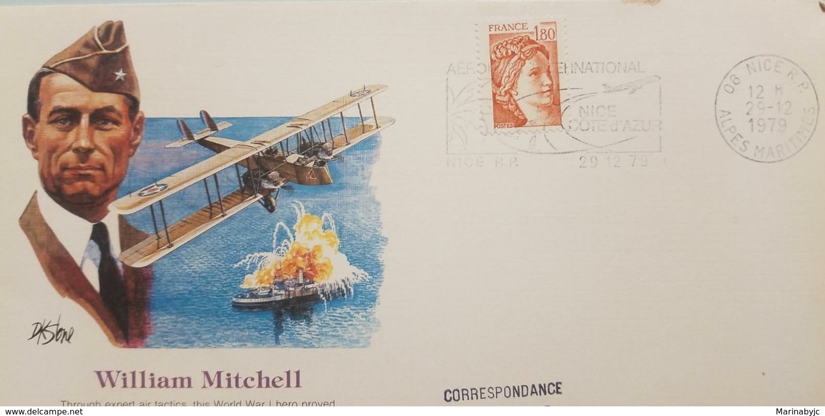 L) 1979 FRANCE, AIRPLANE, WILLIAM MITCHELL, PILOT, WOMEN, FDC - Other & Unclassified