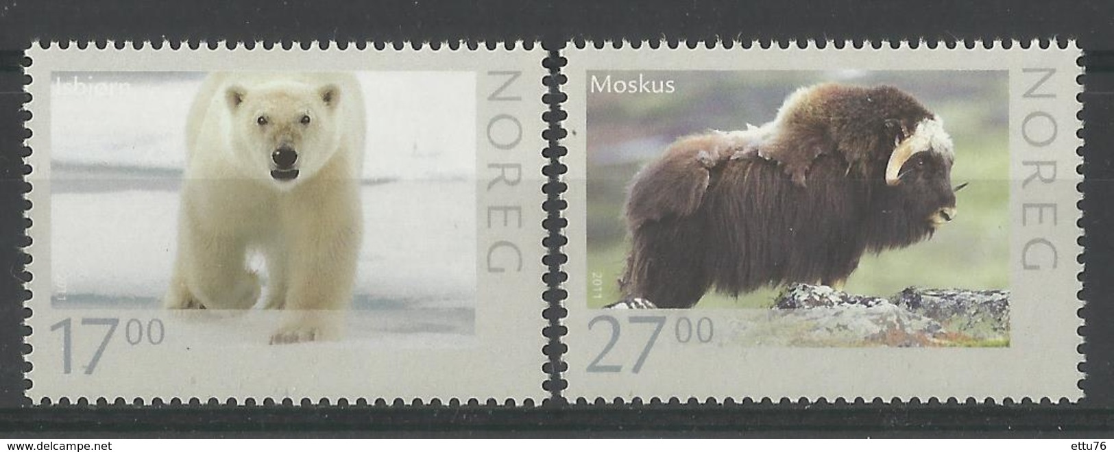 NORWAY  2011  WILDLIFE,ANIMALS,POLAR BEAR,MUSK OX  SET  MNH - Otros & Sin Clasificación