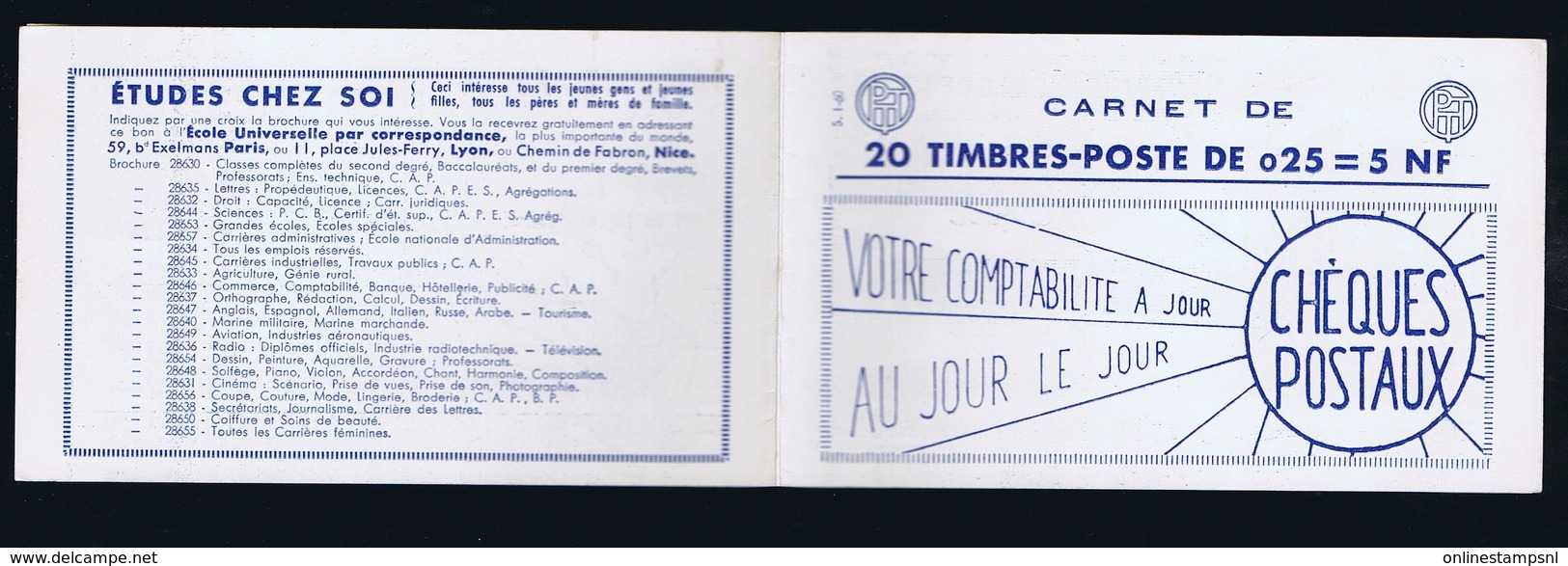 France Carnet Yv 1234-C2    Postfrisch/neuf Sans Charniere /MNH/**  Cheques Postaux /Etudes - Andere & Zonder Classificatie