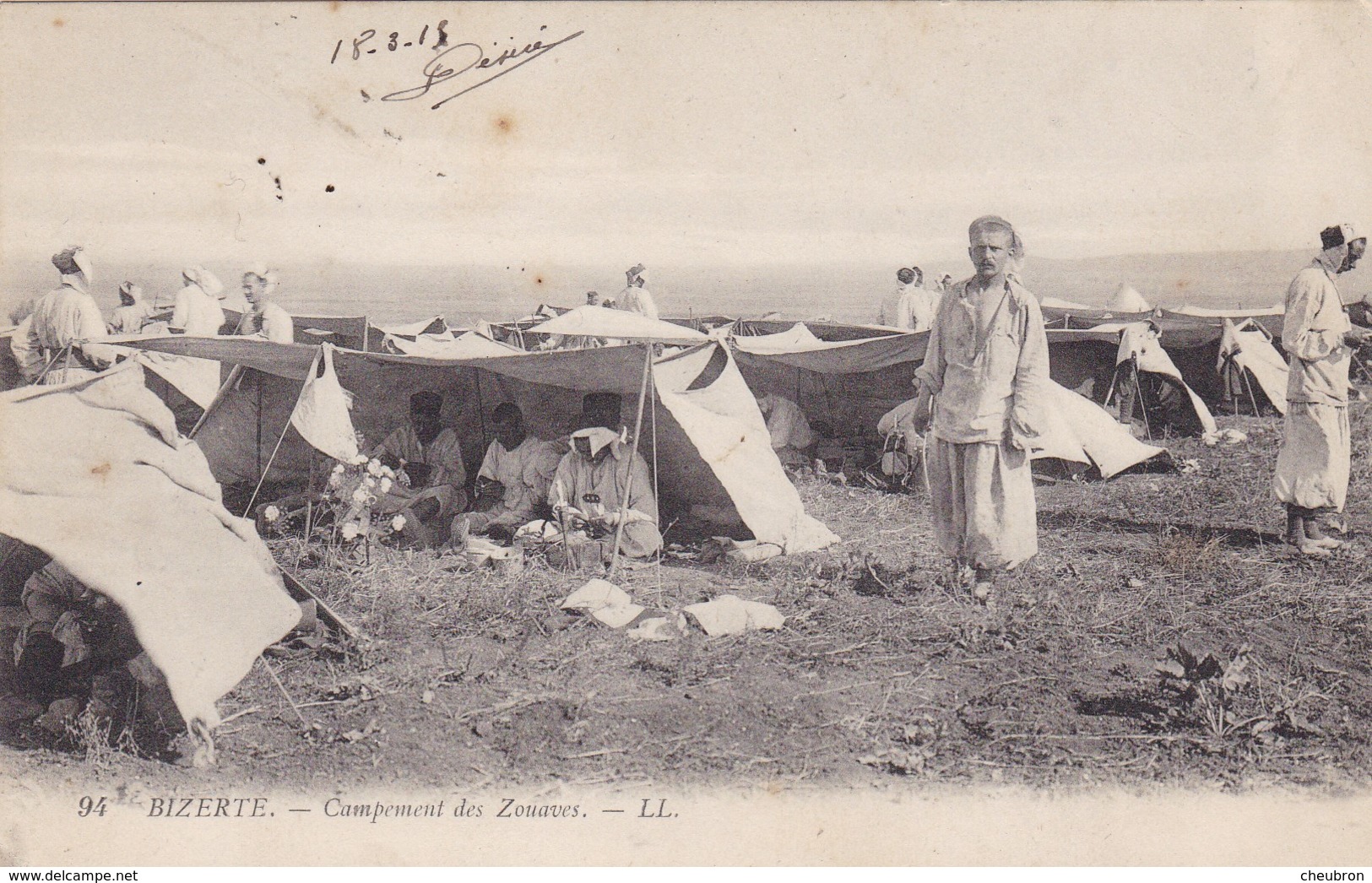 TUNISIE. BIZERTE. CPA. CAMPEMENT DES ZOUAVES. ANNÉE 1905 - Tunesien