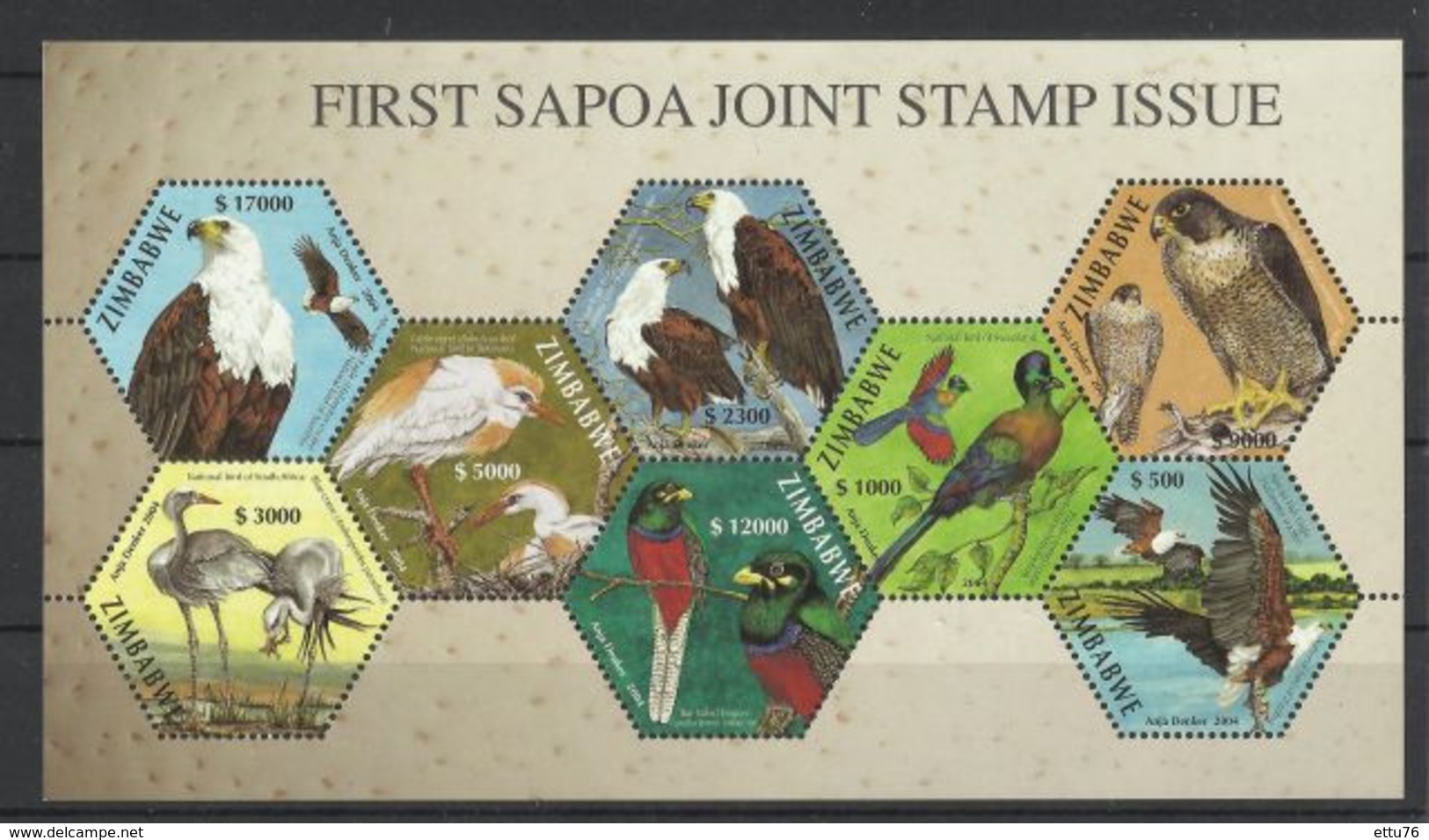 ZIMBABWE  2004   SAPOA   BIRDS   SHEET  MNH - Other & Unclassified