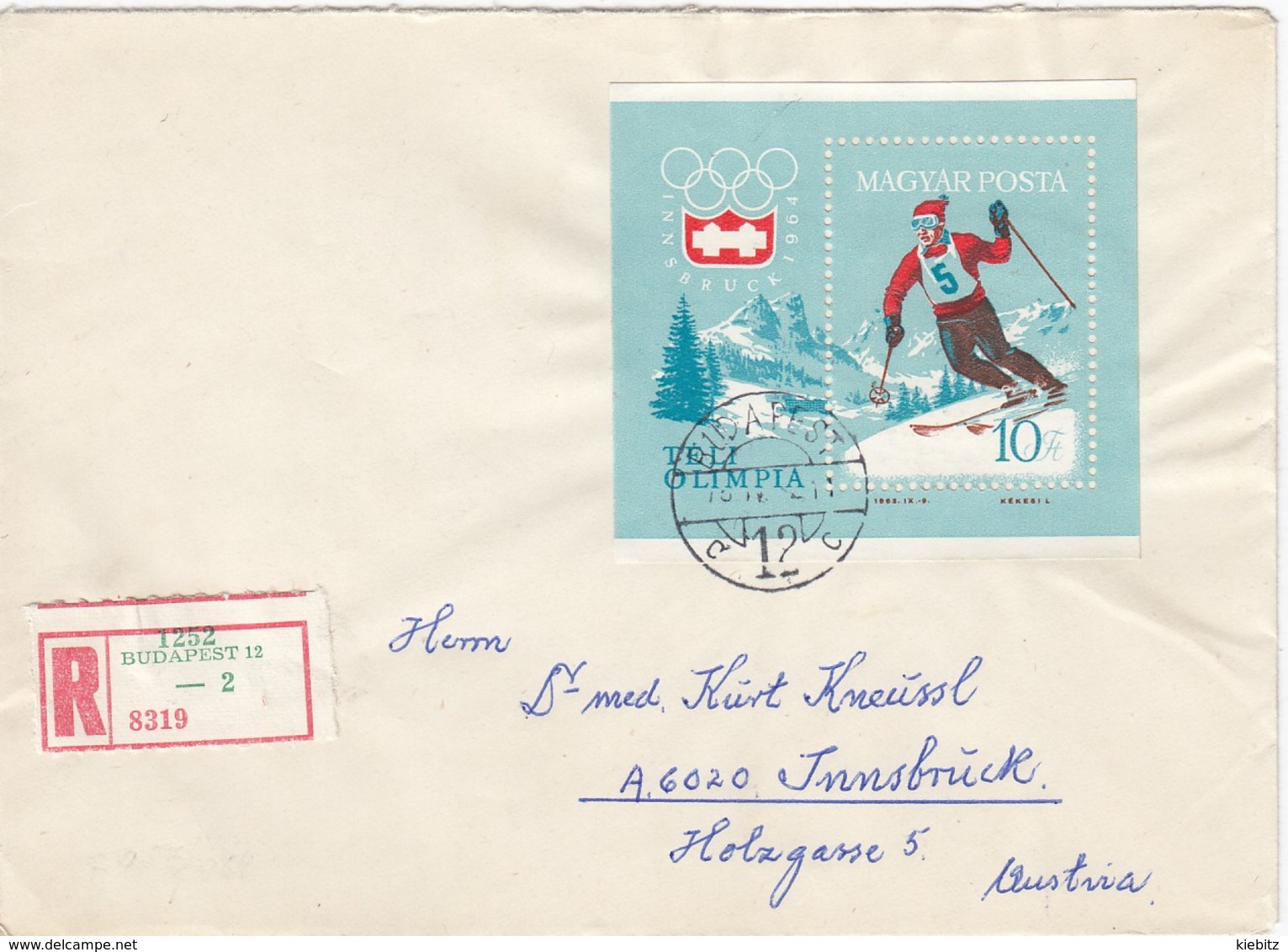 1964INNSBRUCK - Ungarn - MiNr: 1999 Block 40A Auf Rekobeleg   Used - Inverno1964: Innsbruck