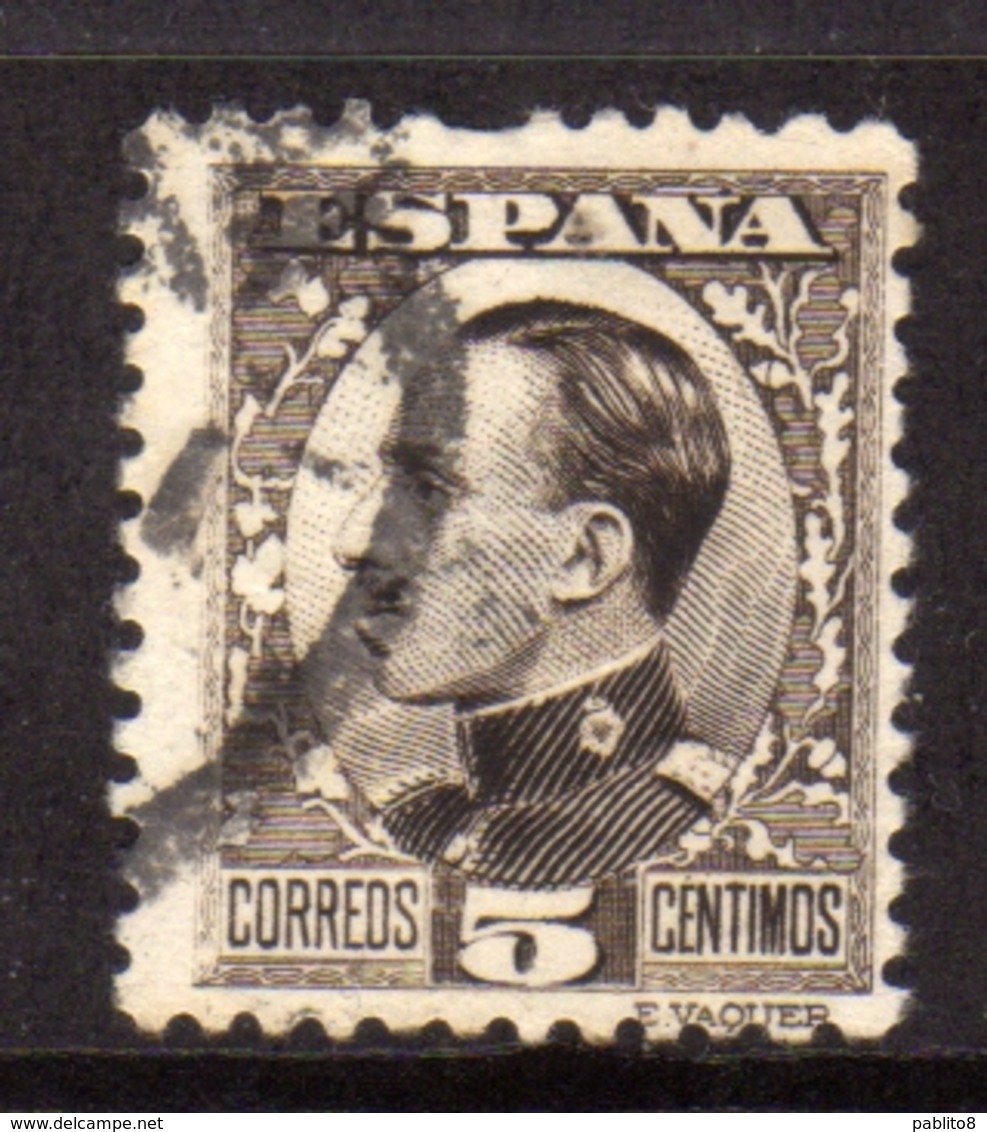 SPAIN ESPAÑA SPAGNA 1930 KING ALFONSO XIII RE CENT. 5c USATO USED OBLITERE' - Usati