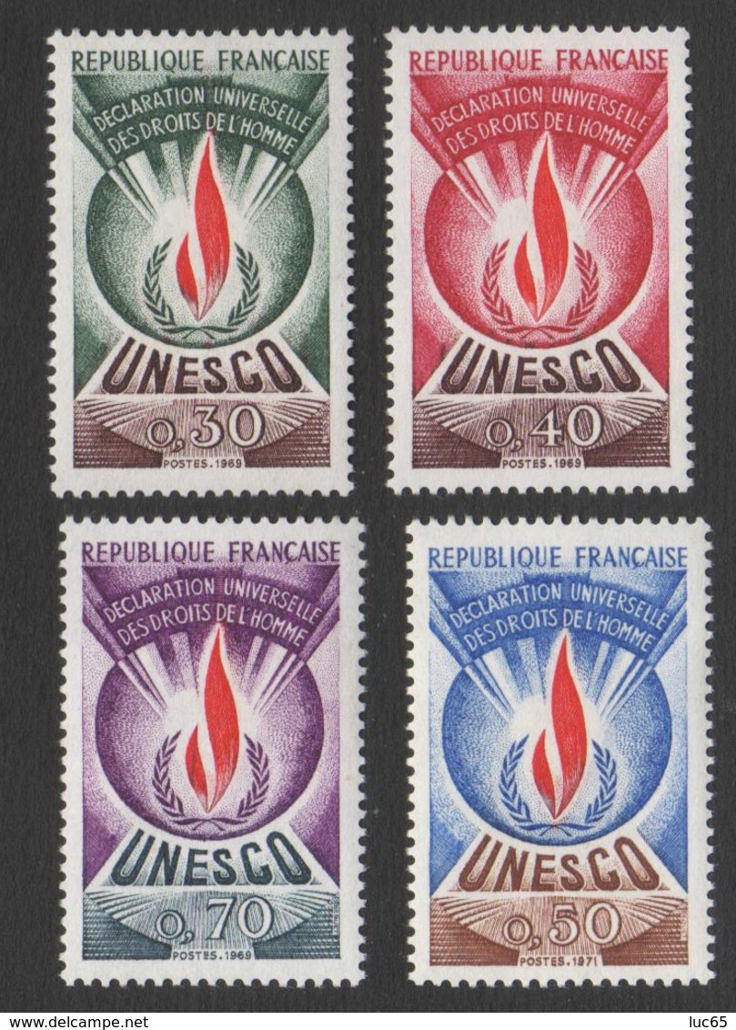 FrancNeufs Sans Charnière 1969 -1971 Timbre Service Déclaration Universelle Des Droits De L'Homme YT 39 UNESCO 40 41 42 - Nuevos