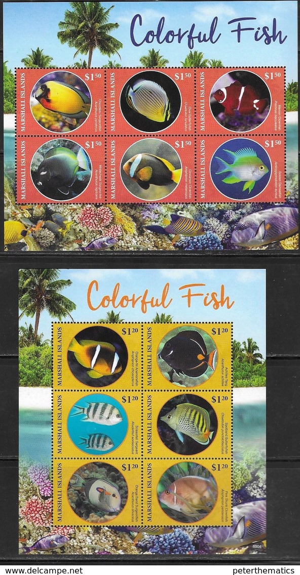 MARSHALL ISLANDS,  2019, MNH, FISH, COLOURFUL FISH, 2 SHEETLETS, HIGH FV - Autres & Non Classés