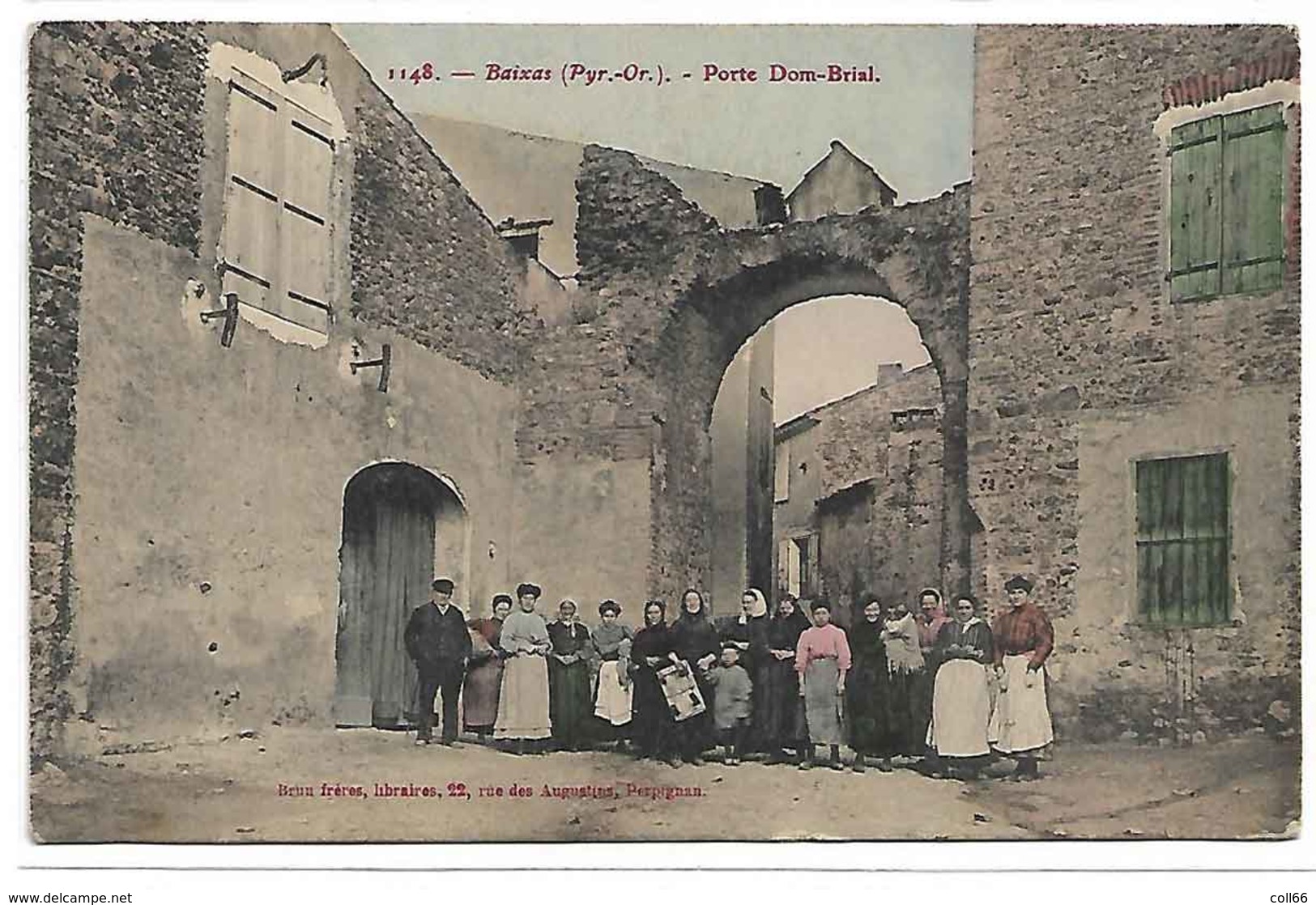 66 Baixas 1908 Rare Porte Dom Brial TB Animée .Editeur Brun N°1148 Voyagé Dos Scanné - Autres & Non Classés
