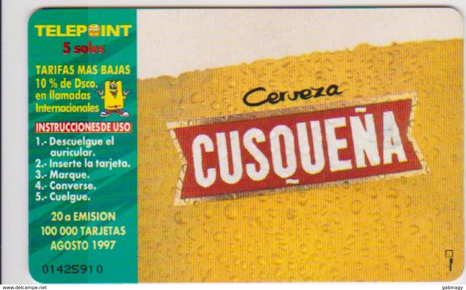 #10 - PERU-12 - BEER CUSQUENA - 100.000EX. - Perù