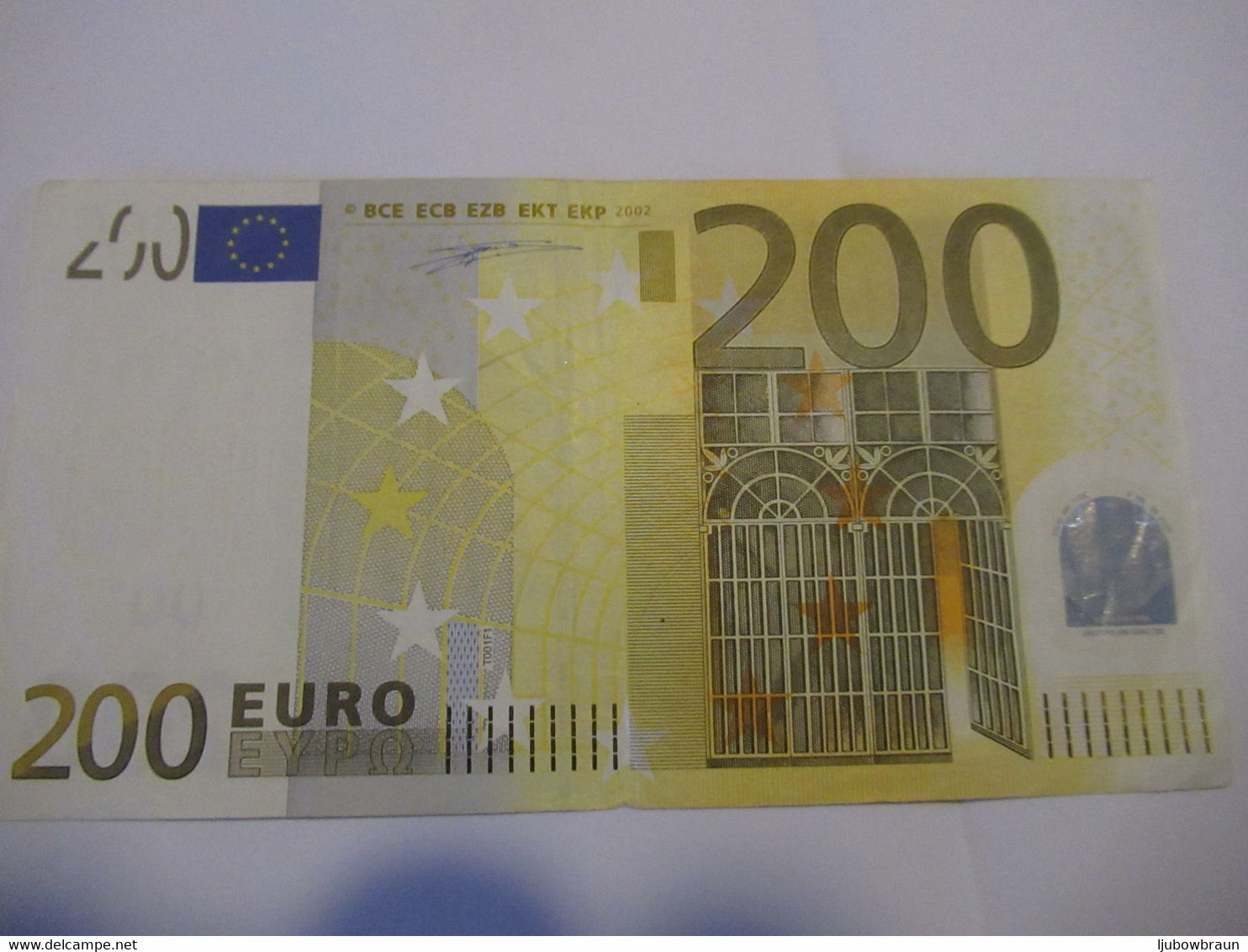 200 Euro-Schein Duisenberg, U( T001) Gebr., - 200 Euro