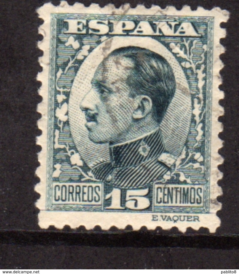 SPAIN ESPAÑA SPAGNA 1930 KING ALFONSO XIII RE CENT. 15c USATO USED OBLITERE' - Usati