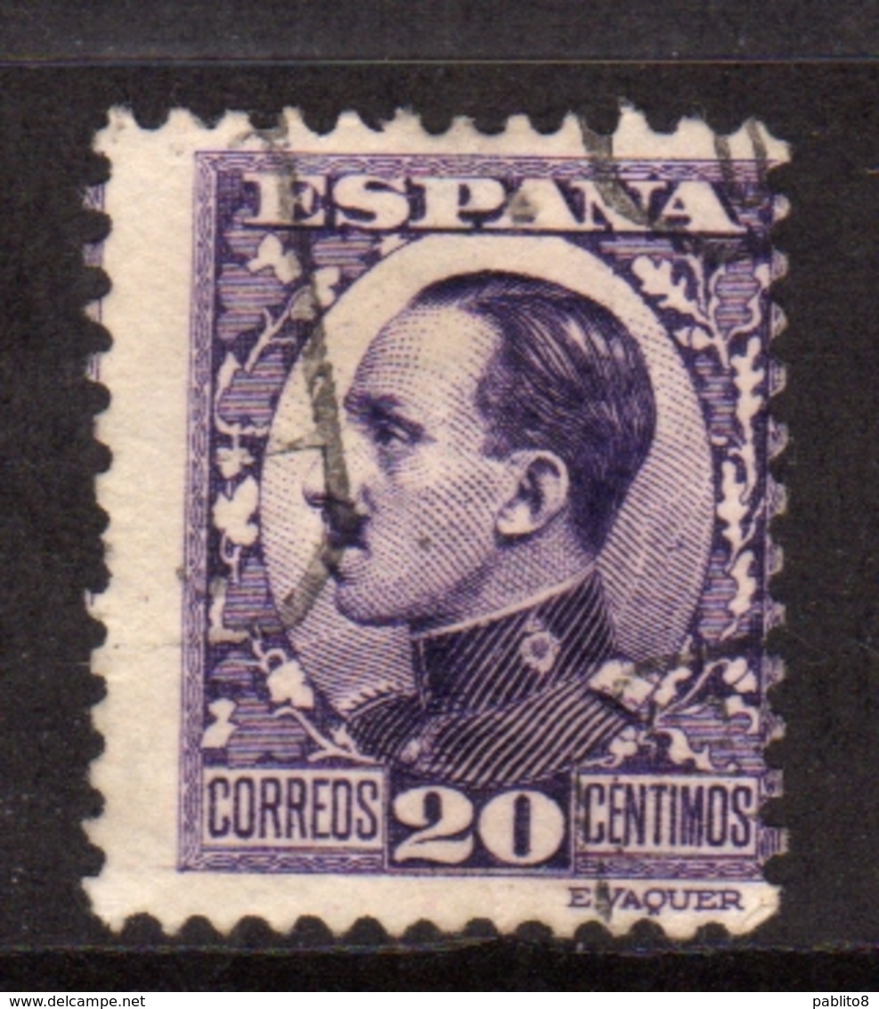 SPAIN ESPAÑA SPAGNA 1930 KING ALFONSO XIII RE CENT. 20c USATO USED OBLITERE' - Usati