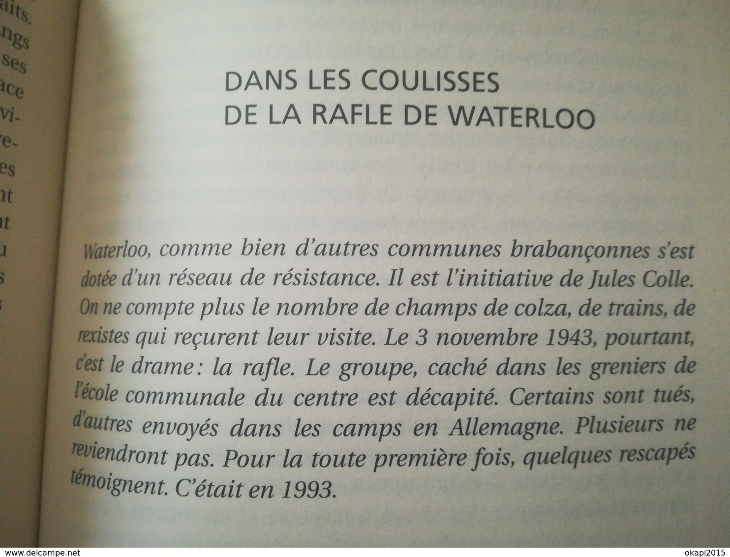 RÉCITS DE GUERRE EN BRABANT WALLON LIVRE RÉGIONALISME BELGIQUE MILITARIA GUERRE 1939 - 1945