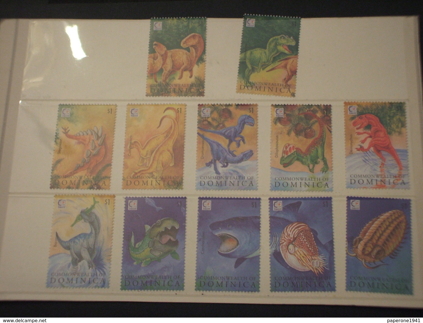 DOMINICA - 1995 DINOSAURI 12 VALORI - NUOVO(++) - Dominica (1978-...)