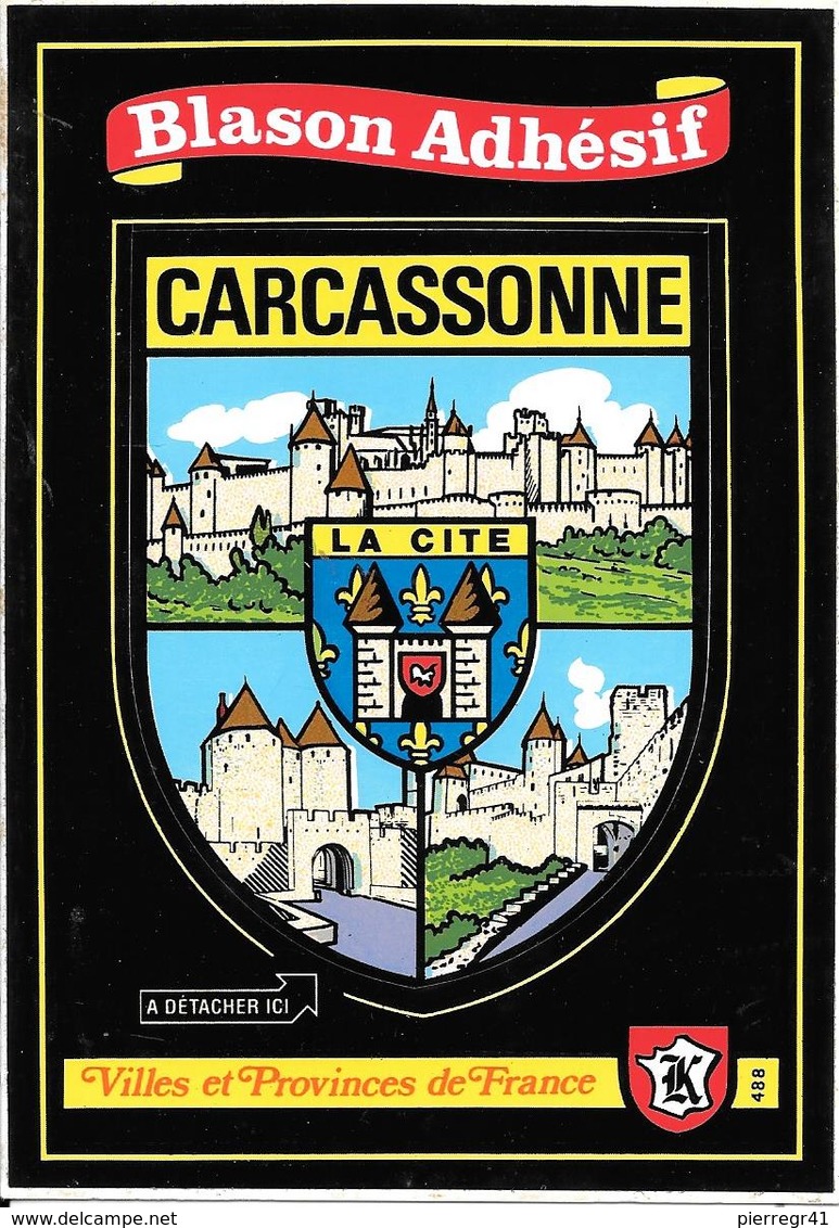 CARTE -AUTOCOLLANT-ECUSSON ADHESIF-KROMA-11-CARCASSONNE-TBE - Autocollants