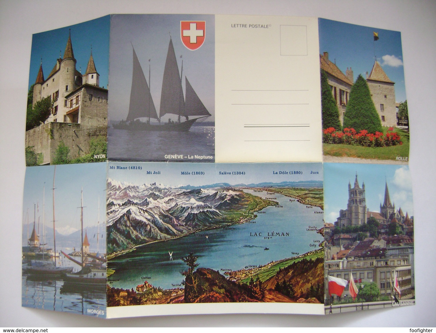 Lettre Postale - Genéve - La Neptune, Lac Léman, Rolle, Nyon, Lausanne, Morges - Cartes Pliantes Unused - Genève