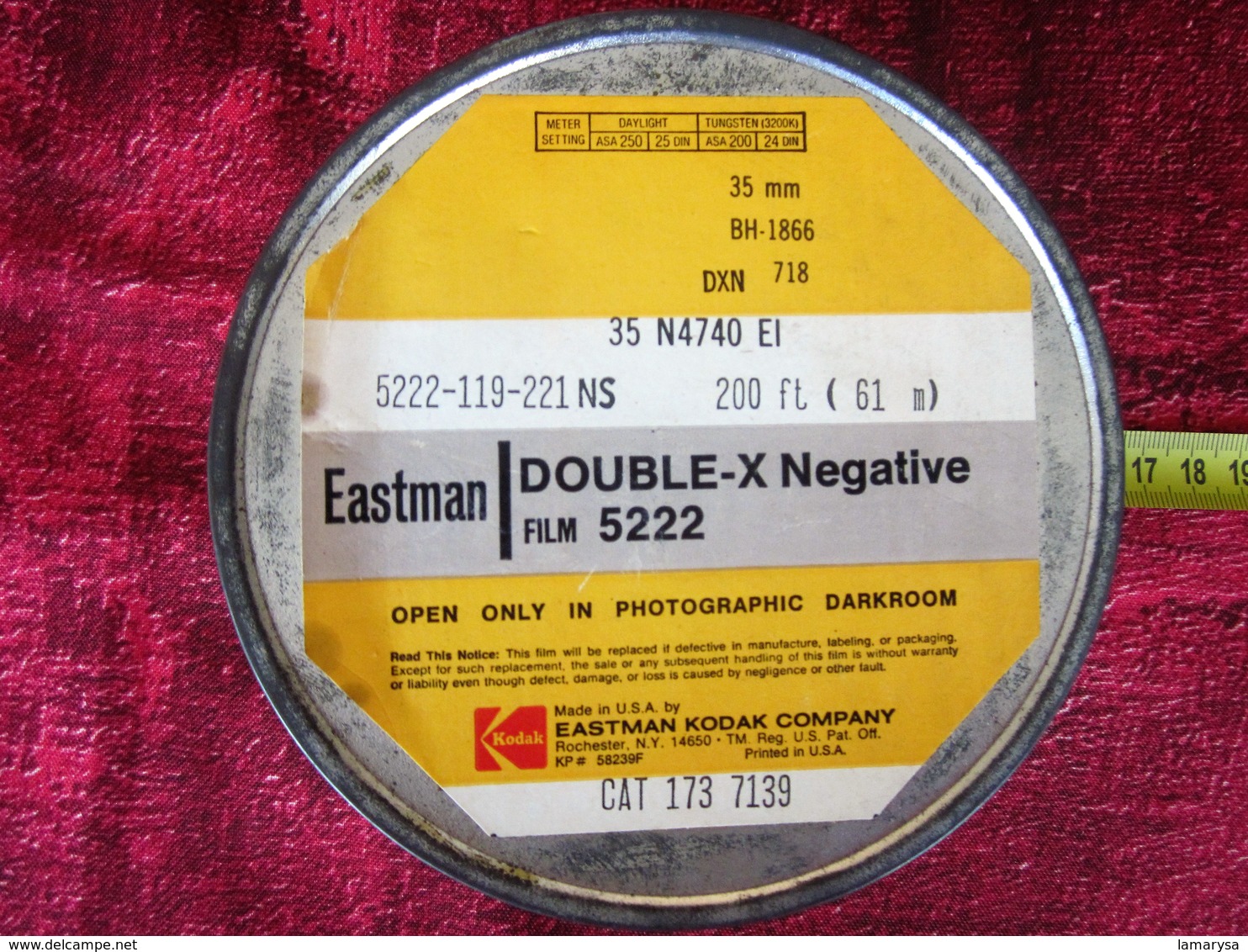 KODAK EASTMAN DOUBLE- X NÉGATIVE Photographie Bobine Film 35 Mm BH-1866-DXN 718 :VIERGE VENDU EN L’ÉTAT AUCUNE GARANTIE - Filme: 35mm - 16mm - 9,5+8+S8mm