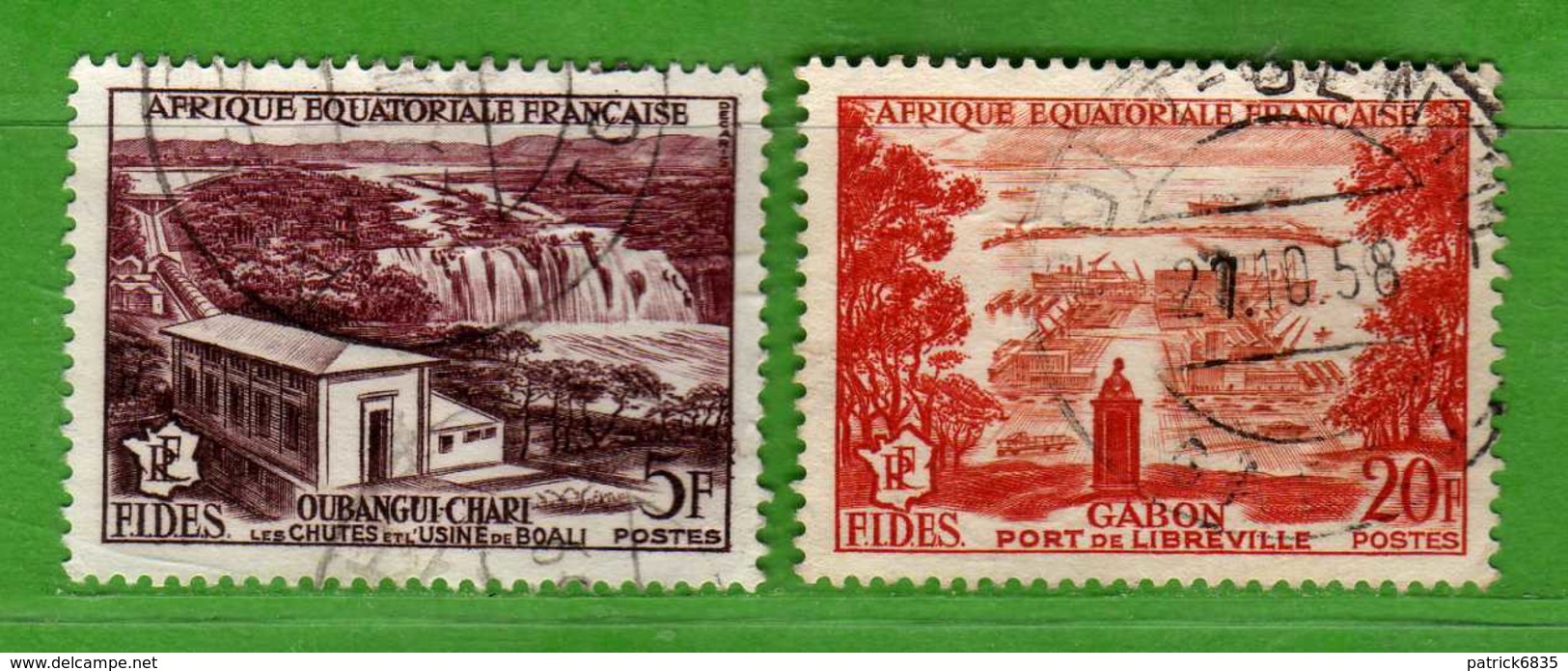 (00)  Afrique Equatoriale Française °, AEF 1956 - Yvert. 232 + 235 . Oblitéré . - Usati