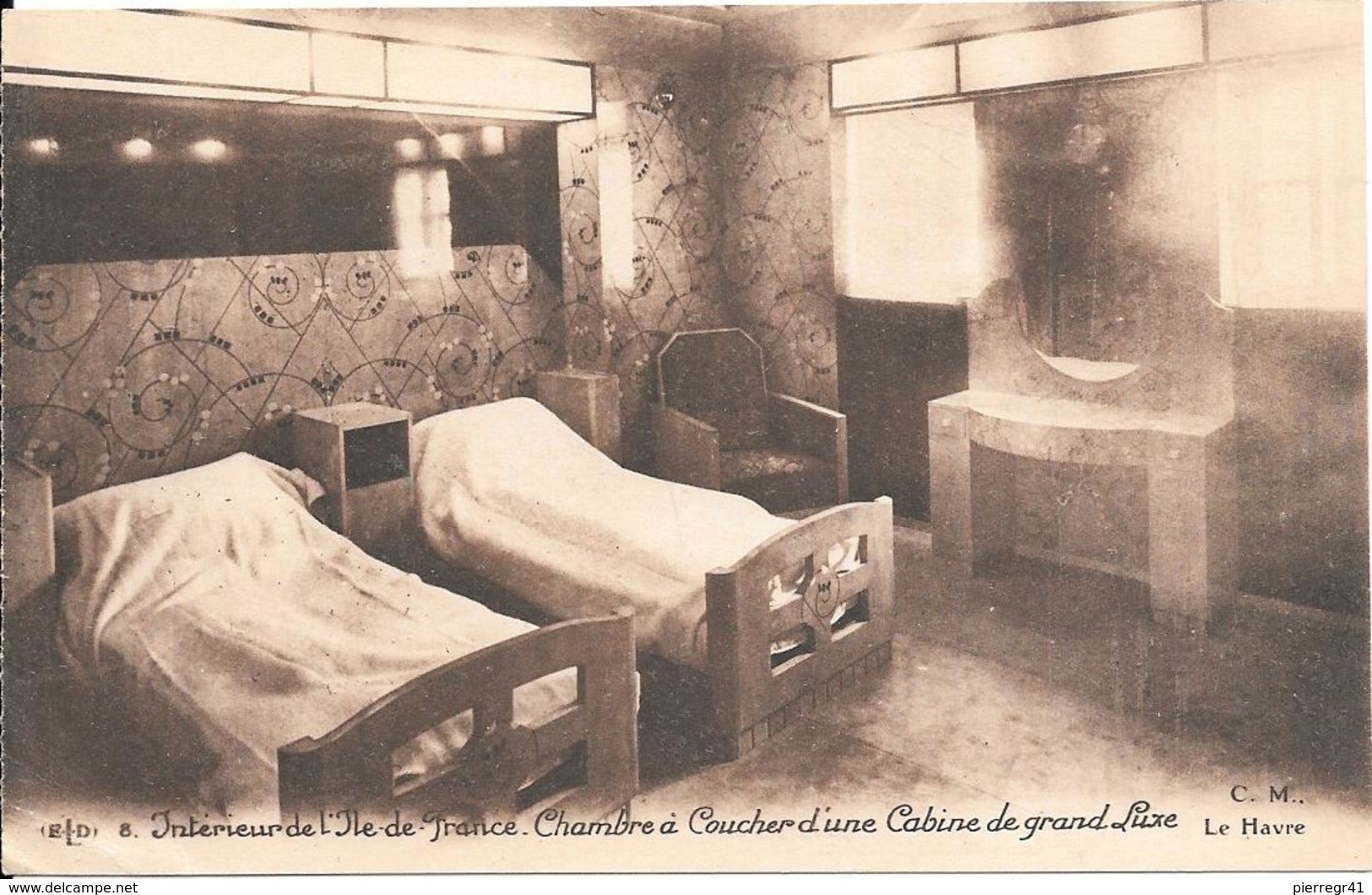 5-CPA-1910-PAQUEBOT-ILE DE FRANCE-CIE-AMENAGEMENT INTERIEUR-TBE - Paquebots