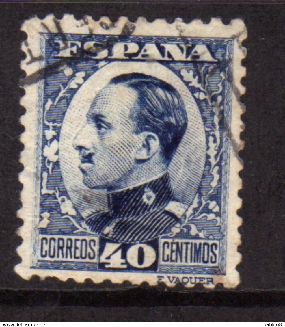 SPAIN ESPAÑA SPAGNA 1930 KING ALFONSO XIII RE CENT. 40c USATO USED OBLITERE' - Usati
