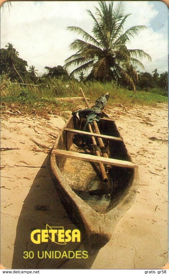 Equatorial Guinea - GQ-GET-0015, Wooden Boat, 30 U, Used - Equatoriaal Guinea