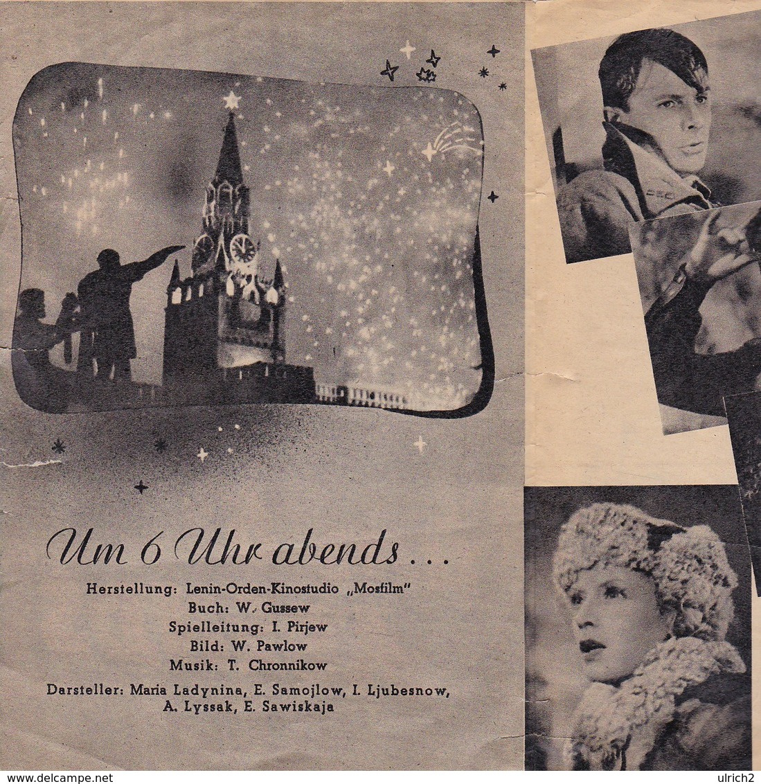 Filmprogramm - Um 6h Abends - 4 S. - Illustrierter Film-Kurier - Ladynina Samojlow ... - 1946 (41560) - Other & Unclassified