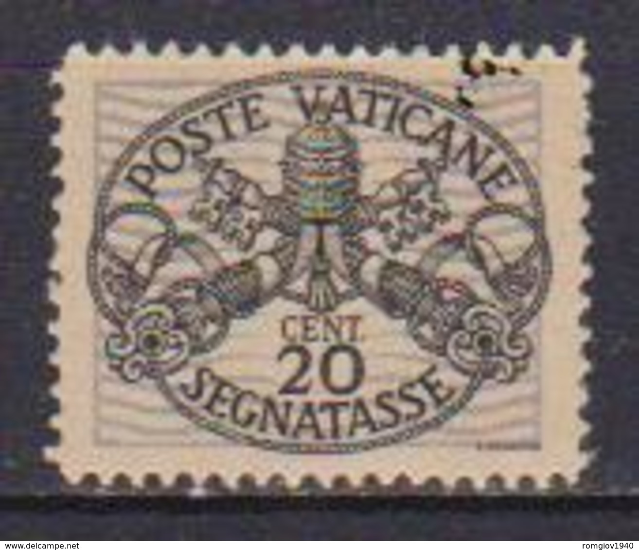 VATICANO 1945 SEGNATASSE TRIREGNO E CHIAVI DECUSSATE SASS. 8 MLH XF - Impuestos